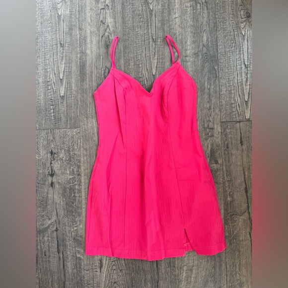 Urban Outfitters Eldridge Notched Mini Dress- Rose Pink - Picture 2 of 5
